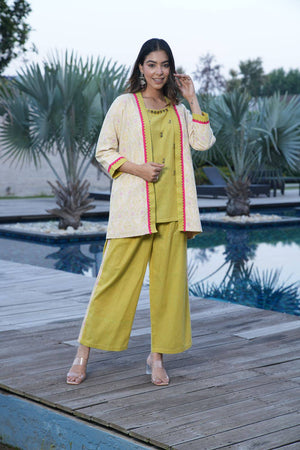 Lime green linen set - Visramaa