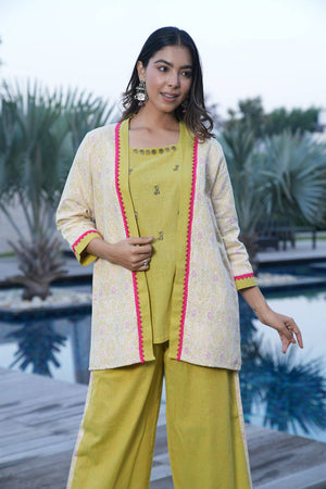 Lime green linen set - Visramaa
