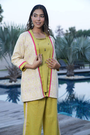 Lime green linen set - Visramaa