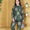 Forest Green Floral Co-ord Set (Vertican Silk)