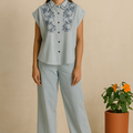 Embroidered Denim Co-ord Set
