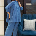 Blue Geometrical Anti Fit Coord Set - Visramaa