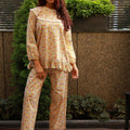 Fine Floral Print Frill Night Suit - Visramaa