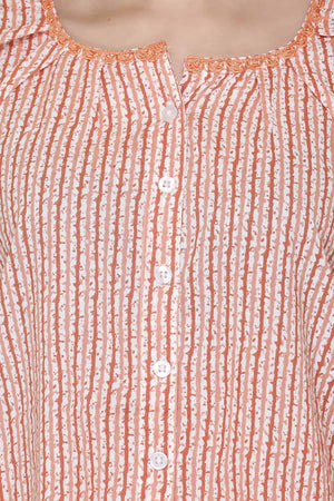 Orange Stripes Nightsuit - Visramaa