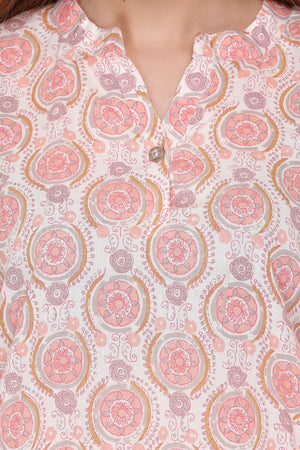 Peach Printed Kurta Set - Visramaa