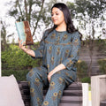 Dark Green Floral Print  Night suit - Visramaa