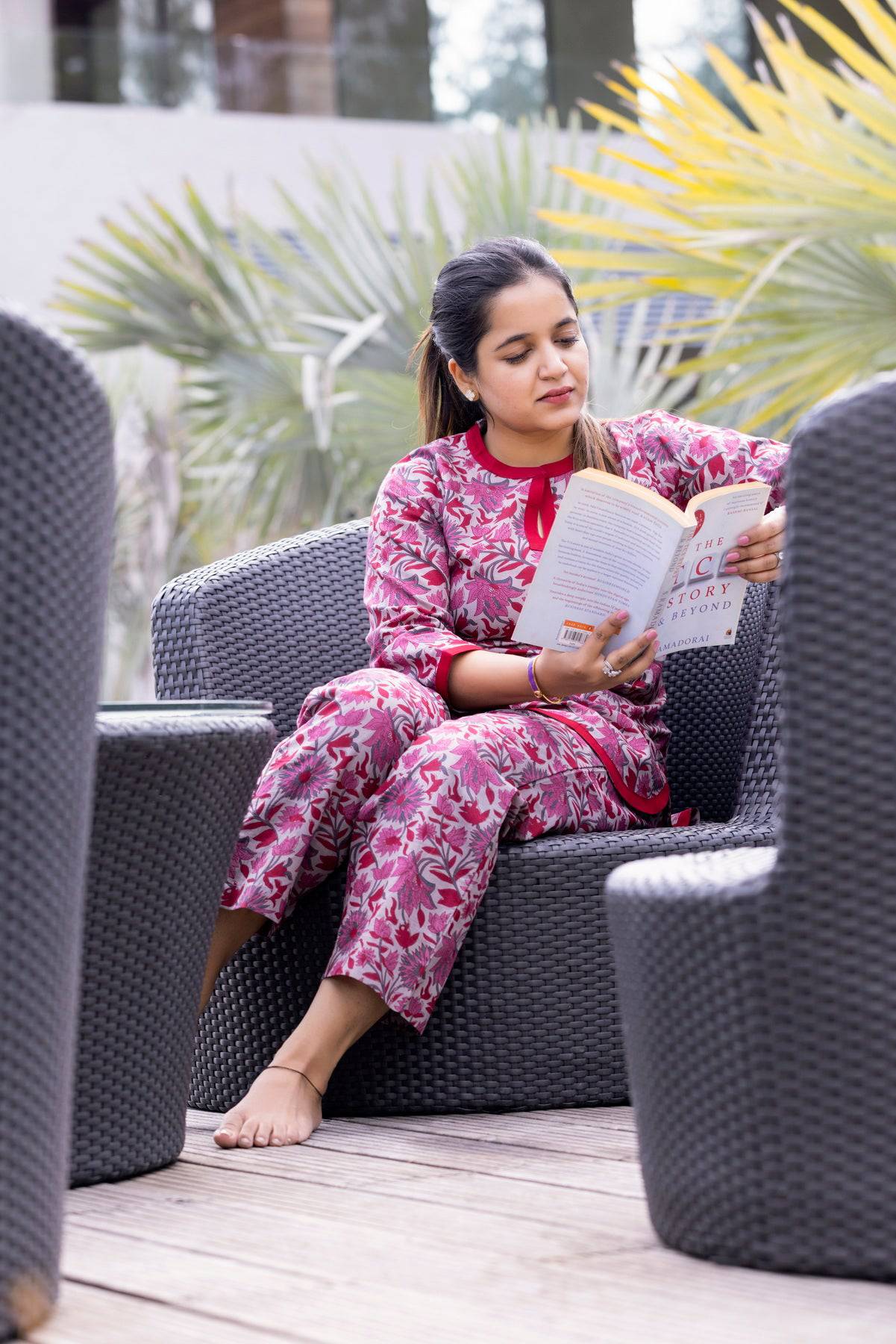 Pink Floral Printed Nightsuit - Visramaa