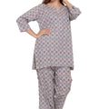 Purple Color Geometrical Print Night suit - Visramaa