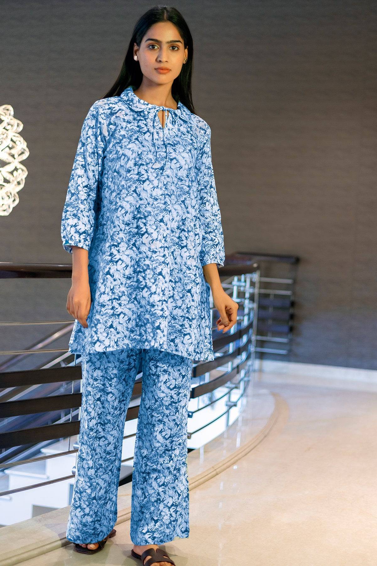 Abstract Print Linen Coord Set - Visramaa