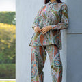 Linen Paisley Multi Color Printed Co-ord Set - Visramaa
