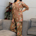 Brown Floral Print Coord Set - Visramaa