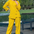 Chrome Yellow Cotton Jacquard Coord Set - Visramaa