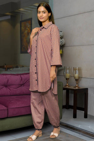 Cotton Print Collar Coord Set - Visramaa