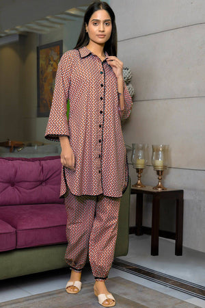 Cotton Print Collar Coord Set - Visramaa