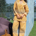 Double shade Yellow Brown Check Coord Set - Visramaa