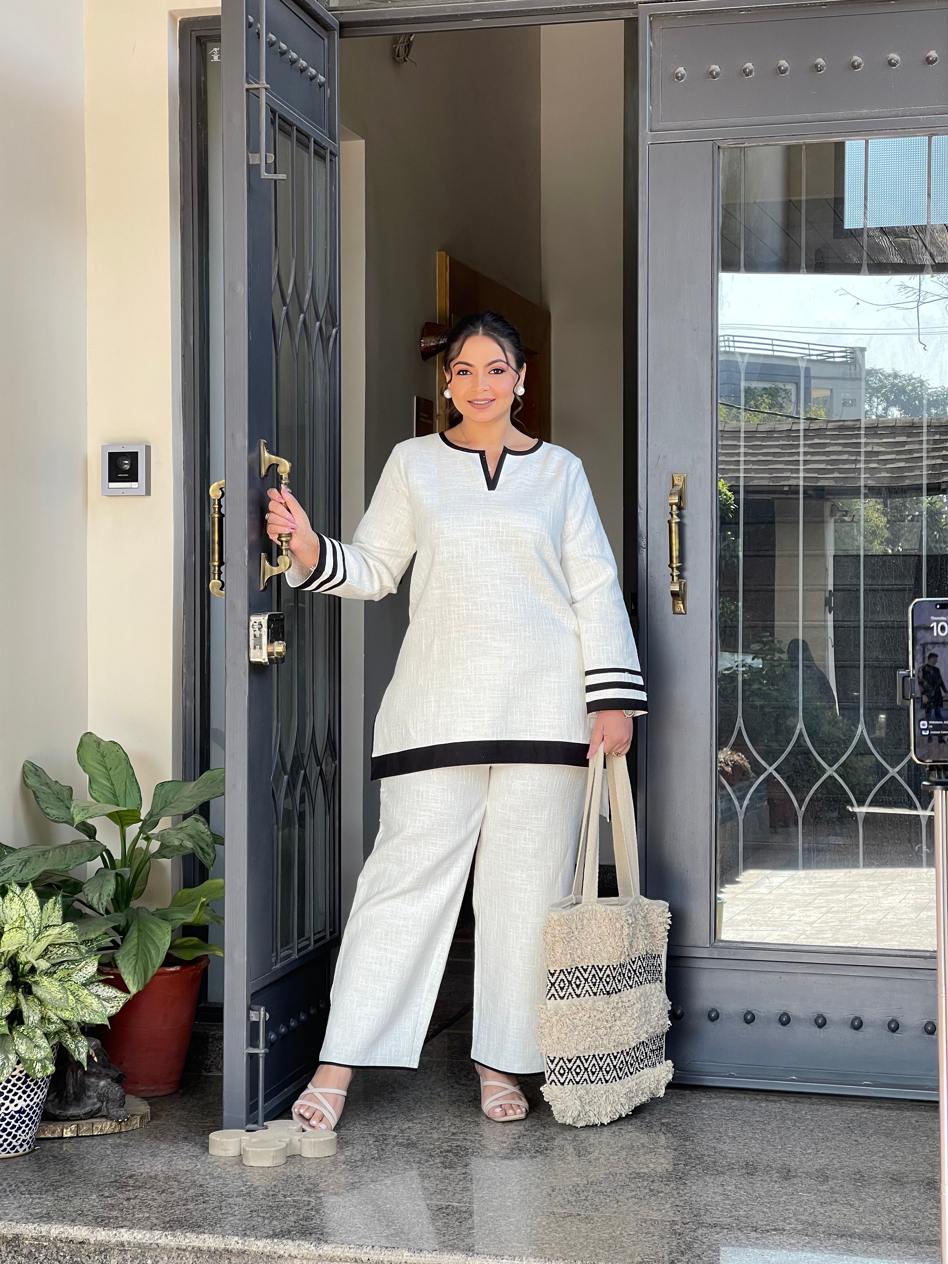 White Jute Cotton Set - Visramaa