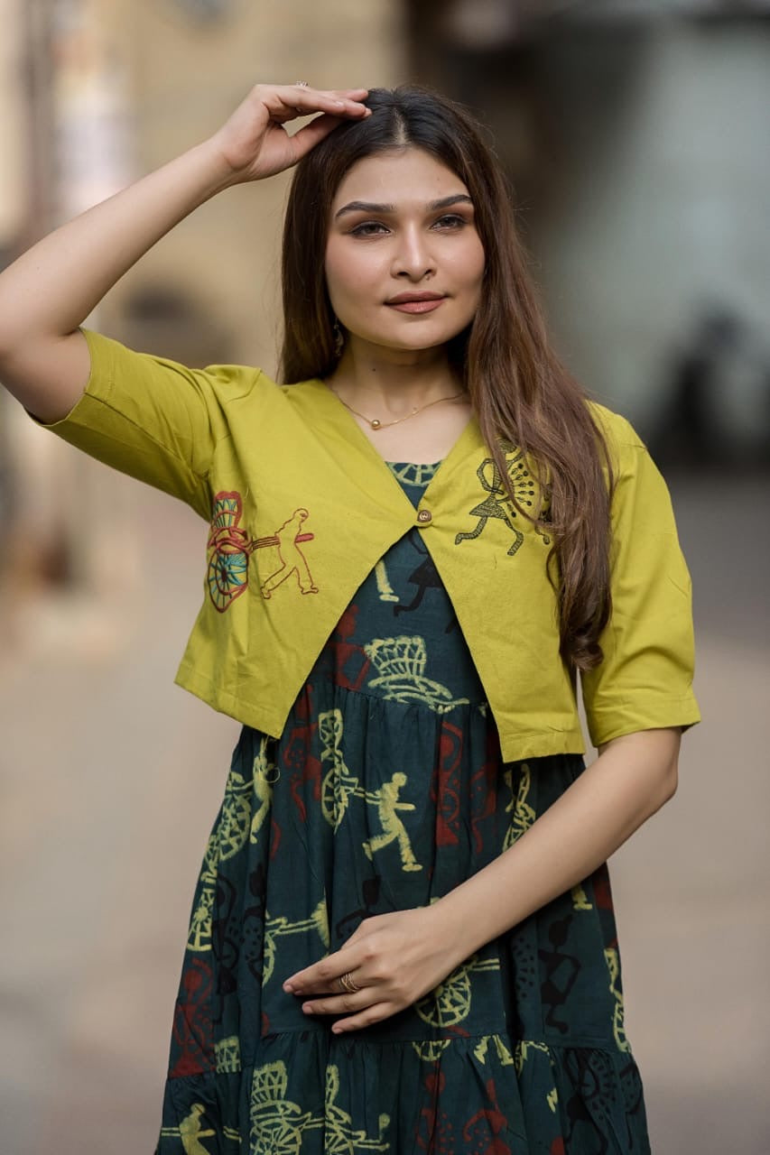 Tribal Melody Flared Dress with Jacket