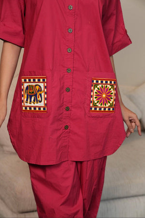 Hot Pink Cotton Poplin set - Visramaa
