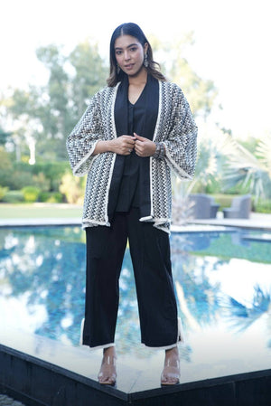 Black cotton poplin jacket set - Visramaa