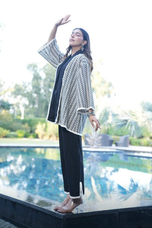 Black cotton poplin jacket set - Visramaa