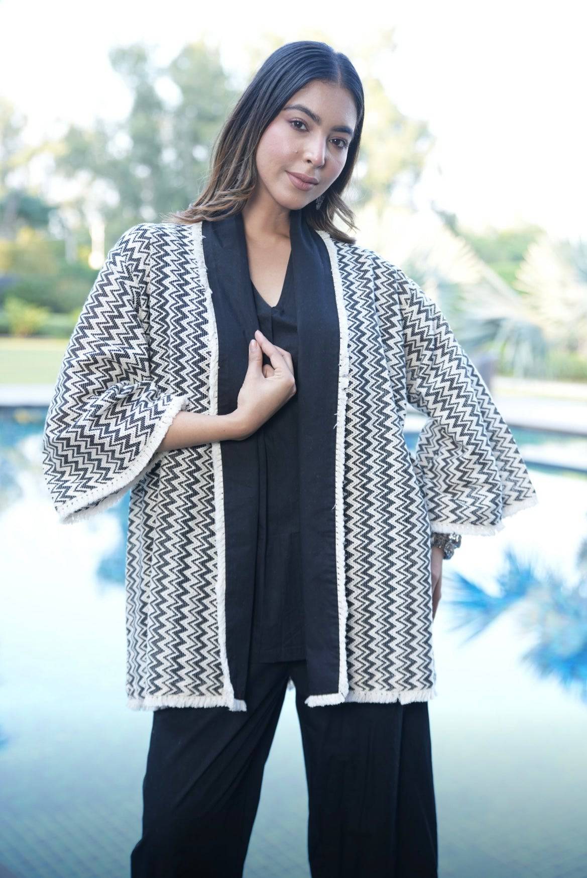 Black cotton poplin jacket set - Visramaa