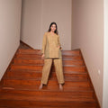 Mustard Jacquard Cotton Set - Visramaa