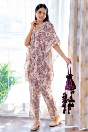 Kaftan Style Floral Print Coord Set - Visramaa