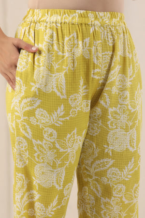 Kota Doria Line Yellow Co-Ord Set - Visramaa
