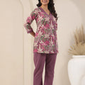 Wine Printed Co-Ord Set - Visramaa
