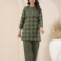 Bottle Green Printed Co-Ord Set - Visramaa