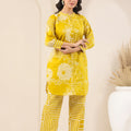Lemon Yellow Block Print Co-Ord Set - Visramaa