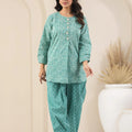 Teal Blue Bandhani Print Co-Ord Set - Visramaa