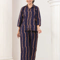 Navy Blue Turle Neck Co-Ord Set - Visramaa