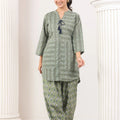 Sage Green Sanganeri Print Co-Ord Set - Visramaa