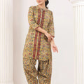 Mustard Yellow Kani Print Co-Ord Set - Visramaa