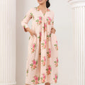 Light Pink Floral Print Dress - Visramaa