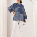 Navy Blue & Gray Antifit Shirt - Visramaa
