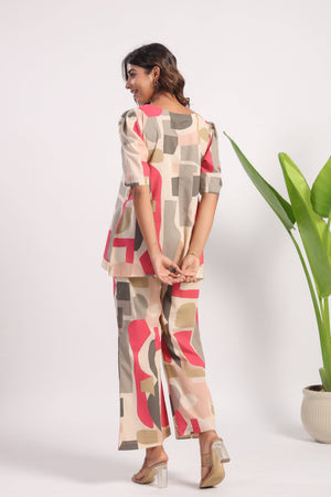 Geometrical Print  cotton coord set - Visramaa