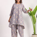 Mauve Floral High Low Coord Set - Visramaa