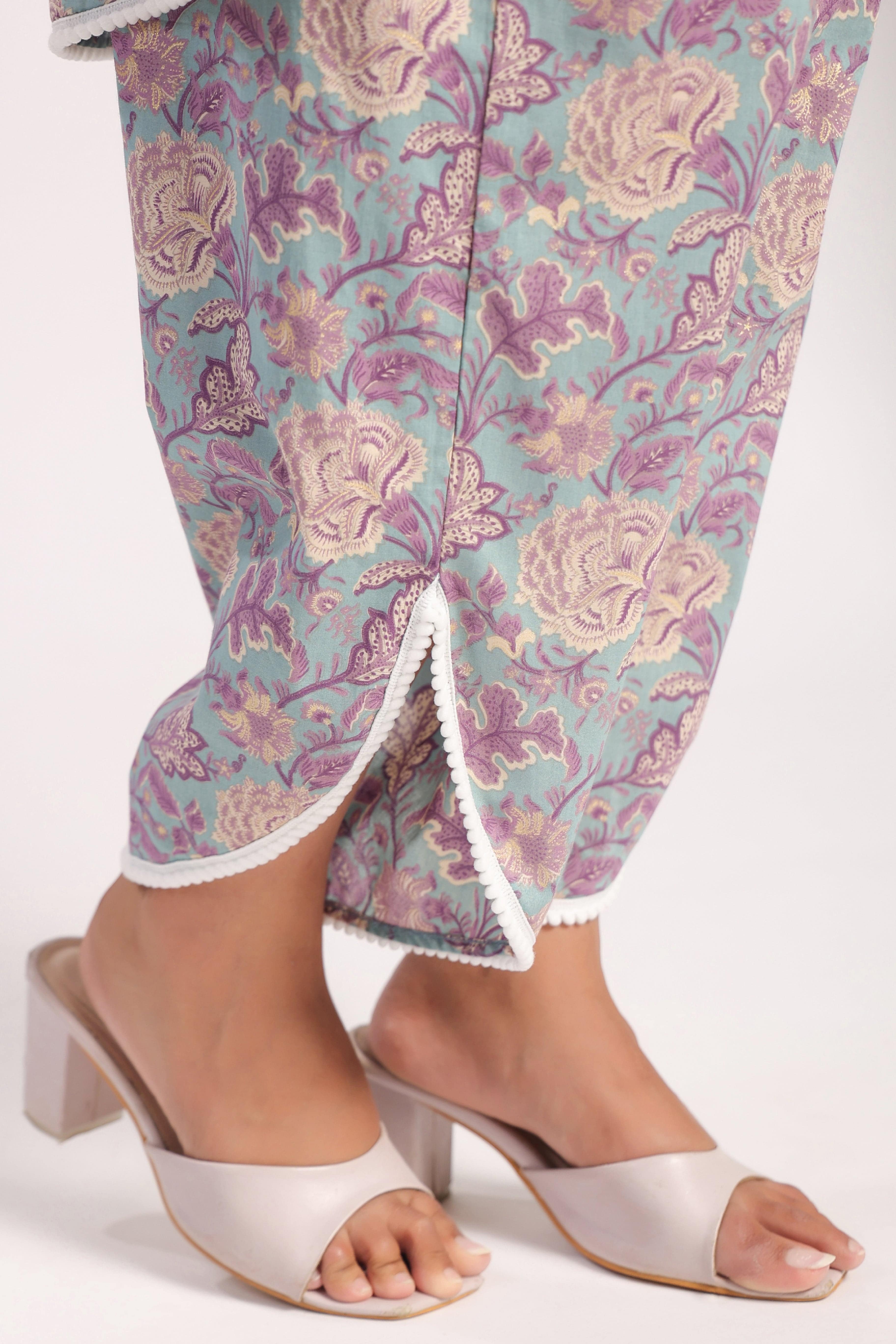 Mauve Floral High Low Coord Set - Visramaa