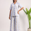 Lilac palm print cotton coord set - Visramaa