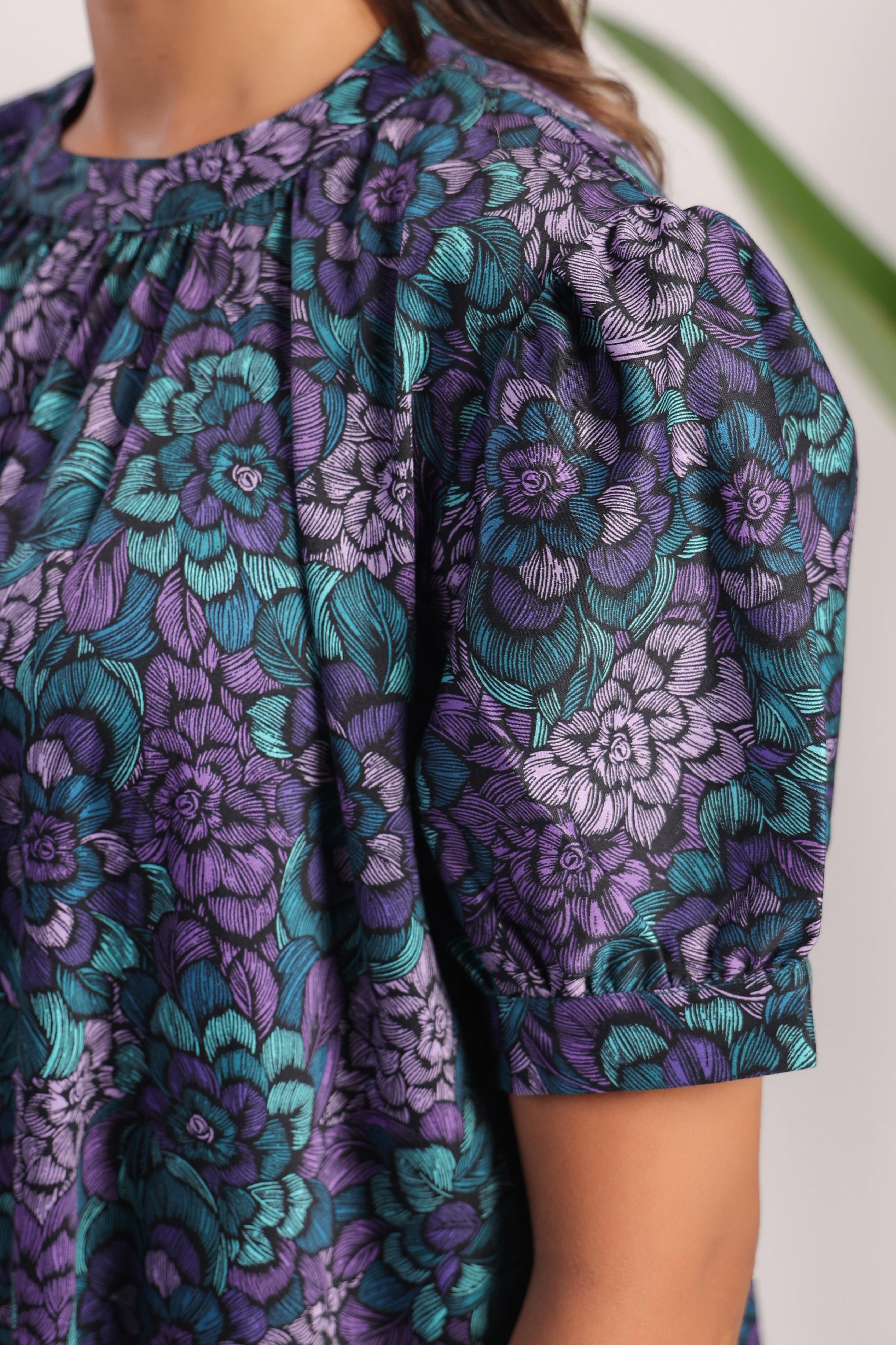Purple cotton poplin dress - Visramaa