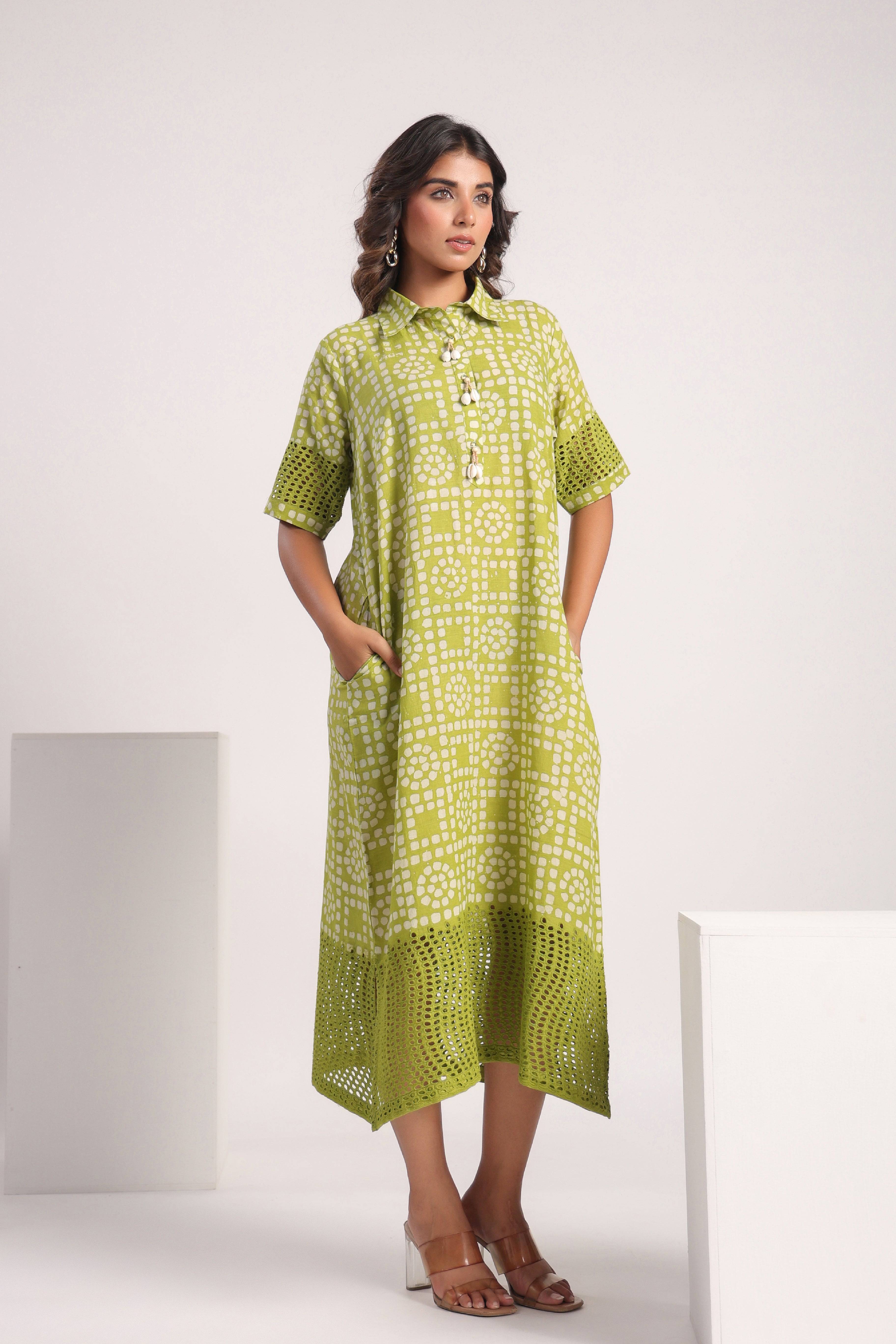 Green cotton dress - Visramaa