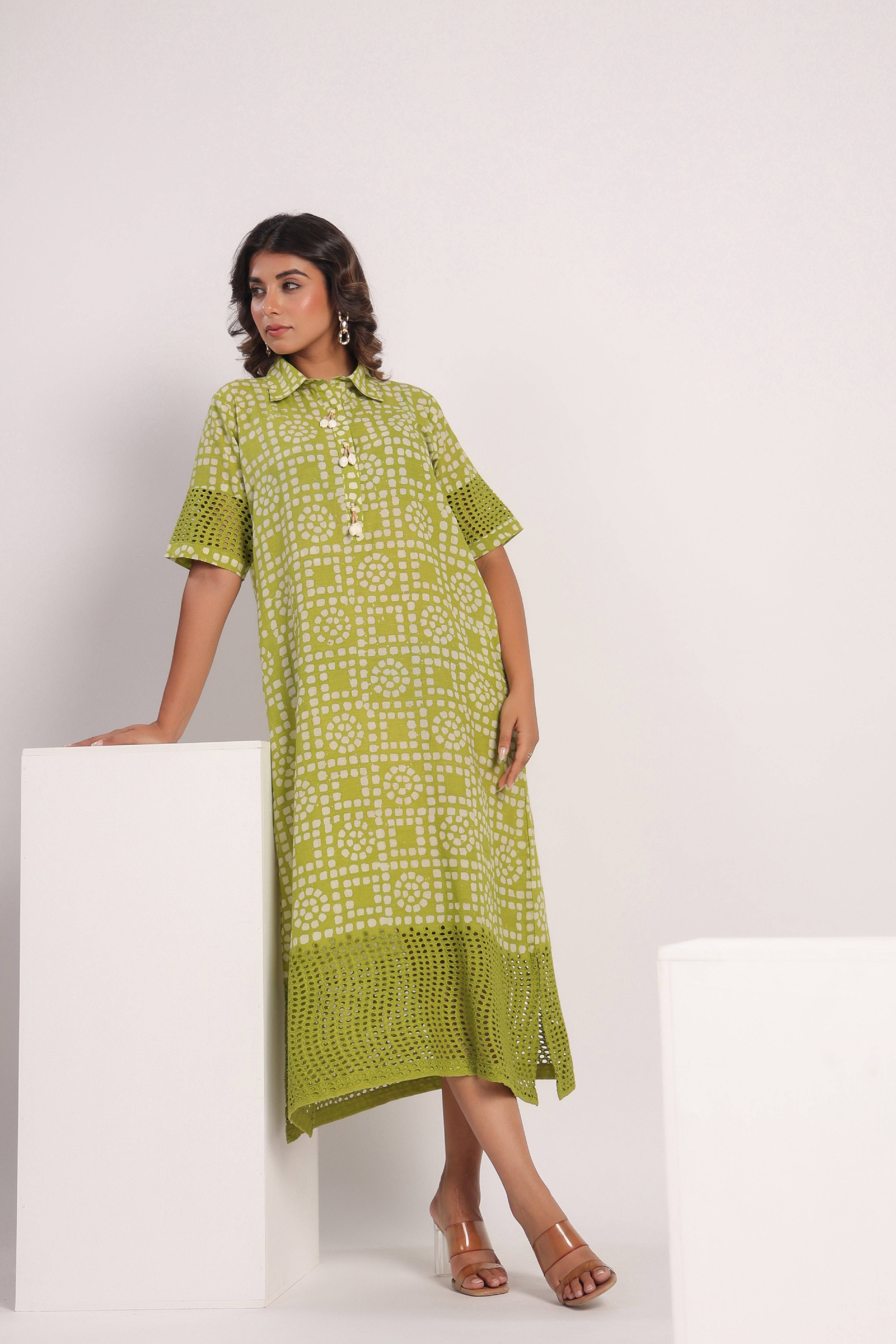 Green cotton dress - Visramaa