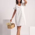 White jute cotton dress - Visramaa
