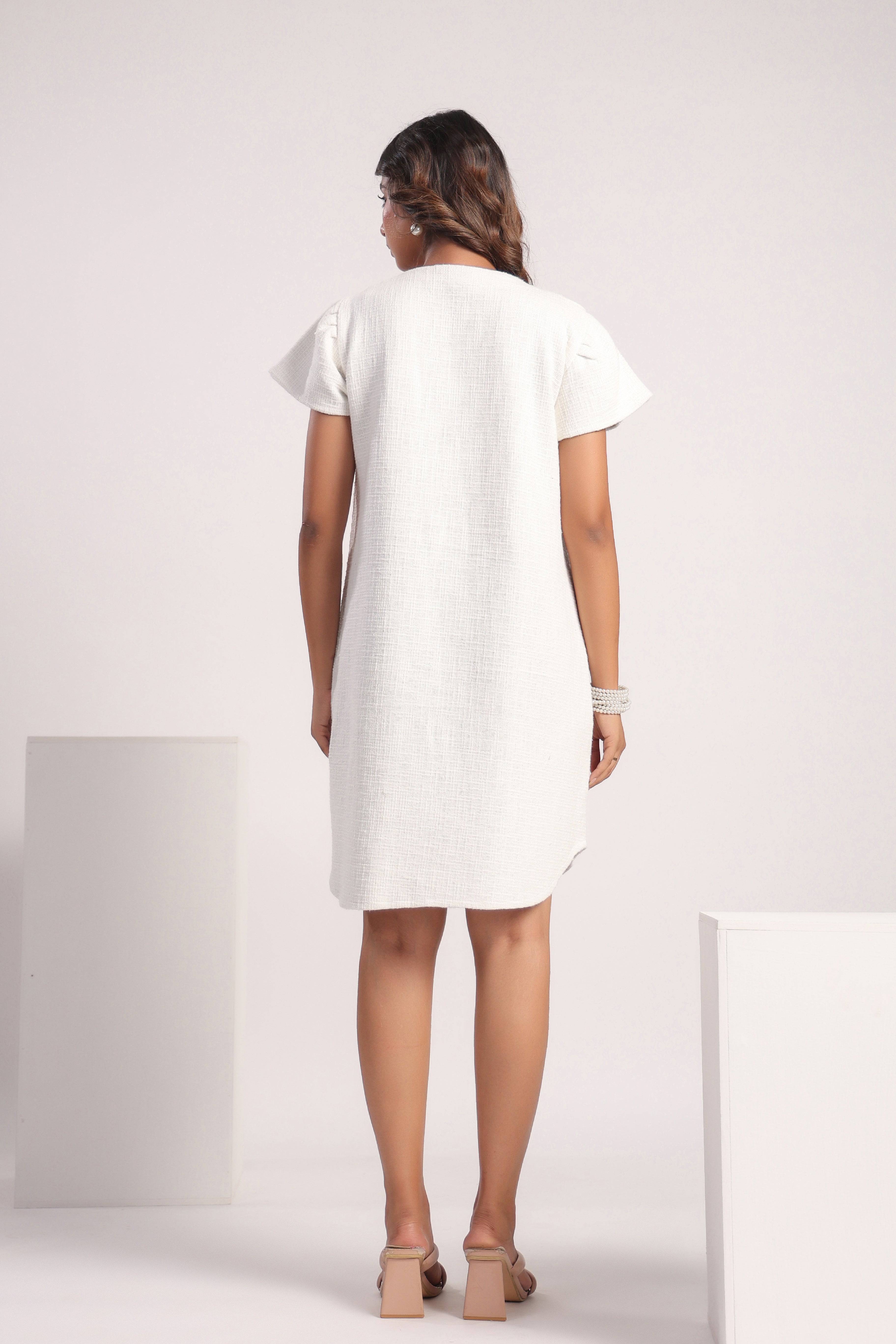 White jute cotton dress - Visramaa