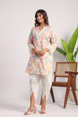 Pink floral cotton coord set - Visramaa