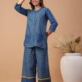 Royal blue handloom cotton coord set - Visramaa