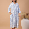 White and blue linen dress - Visramaa