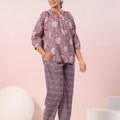 Pink floral printed cotton coord set - Visramaa